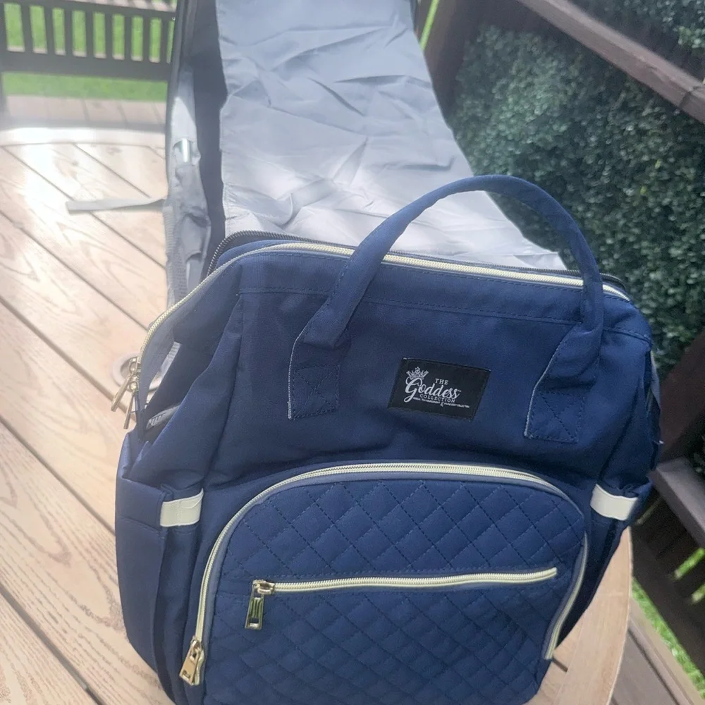 Goddess Quilted Navy Kids Backpack